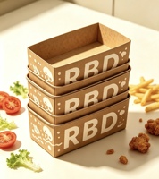 Boîte alimentaire personnalisée en kraft à ouverture supérieure pour emporter, idéale pour burgers, sandwichs, poulet frit, frites, nuggets, et emballage de traiteur