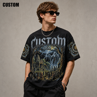 T-shirt en coton personnalisé OEM/ODM - Coupe ample et courte, style vintage usé, imprimé numérique, streetwear, vente en gros OEM