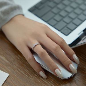 Dylam New Trendy Design <b>Thin</b> S925 Silver Adjustable Open Cluster 5A Cubic Zirconia Jewelry <b>Rings</b> for Women Gifts Daily Wear - Product Image 3