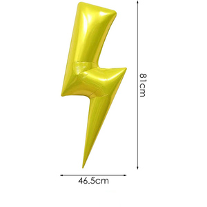 Ballons en feuille d'aluminium dorés en forme de foudre, ballons en mylar brillants en forme de foudre pour la décoration d'anniversaire de super-héros pour enfants - Product Image 3