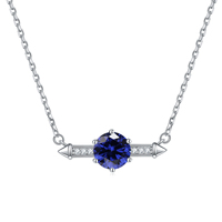 Collier ras du cou pour femme en argent sterling 925 avec zircone ronde et pierre de naissance, design luxe léger
