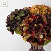 Bunga Hydrangea Buatan Lateks Sentuhan Asli Warna Ganda Musim Gugur 2026 56cm Lukisan Minyak Dekorasi Acara Pernikahan Oranye