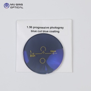 Verres de lunettes photochromiques progressifs HMC 1.56 personnalisés en gros, avec traitement <span class=keywords><strong>anti</strong></span>-lumière bleue et antireflet bleu - Product Image 2