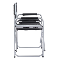 Chaise de camping pliante robuste avec structure en acier et tissu Oxford, avec table latérale et porte-gobelet pour pique-nique en plein air