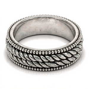 Anillo de Acero Inoxidable Fundido Personalizado con Acabado Plateado Antiguo, Estilo Vintage, para Hombre y Mujer, Fabricante de Joyería al por Mayor - Product Image 2