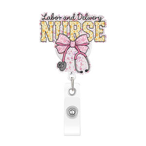 Porte-badge rétractable de luxe en plastique ABS avec paillettes, design personnalisé, pour infirmière et assistant médical - Product Image 3