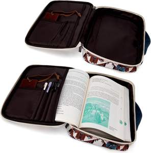 Muestra gratuita: Funda para Biblia de dos compartimentos para mujer, estuche grande para Biblia con correa para el hombro y asas, bolsa para transportar la Biblia - Product Image 2