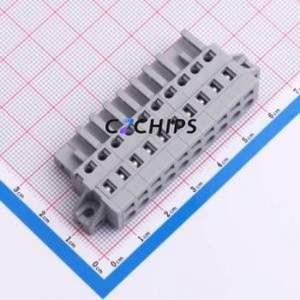 231-110/031-000 Plug-in Terminal Block Connector ( Pitch: 5mm )( Color: Gray )( Total PIN Count: 10P )( Number of Rows: 1 ) - Product Image 1