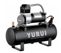 Compresseur d'air embarqué 150 PSI pour pneus de voiture 4x4 avec manomètre, kit source d'air tout-terrain pour klaxon pneumatique