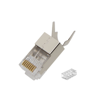Pièces de télécommunication Ethernet FTP/STP plaqué or tête de cristal prise CAT7 connecteur RJ45 connecteurs à sertir réseau 8P8C blindés 1.5mm
