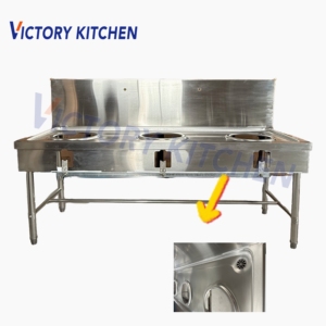 เตาแก๊สสเตนเลสสตีลสีเงิน 3 หัวเตา ยี่ห้อ VICTORY รุ่น VCT เป็นมิตรต่อสิ่งแวดล้อม สำหรับอุปกรณ์ครัว - Product Image 2
