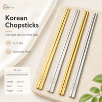 304 Edelstahl Koreanischer Flacher Sechsringschmuck Wiederverwendbar Spülmaschinenfest Umweltfreundlich Nachhaltig Modern Minimalistisch Gold Silber