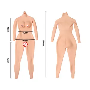 Hersteller Großhandel Silikon Vagina Hose Hüften und Brust form Cross dresser Bodysuit für Mann zu Frau