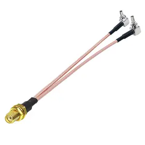 SMA-Buchse an 2X CRC9-Stecker rechtwinklig RG316 Pigtail RF-Koaxialkabel 10cm 15cm 20cm für HUAWEI Modem SMA-Kabel