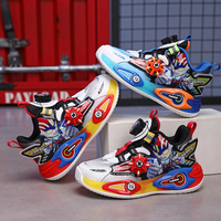 Baskets Cema pour garçons, motif dessin animé Spider Ultraman, antidérapantes, avec lumières LED colorées, légères, respirantes, confortables, tige en cuir synthétique
