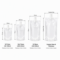 Sachets souples transparents personnalisés avec bec verseur, qualité alimentaire, pour jus et boissons, avec bouchon à vis, emballage liquide, sacs en plastique