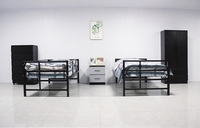Lit mezzanine convertible en métal de 39 po à plateforme avec cadre de lit double à étages avec échelle intégrée
