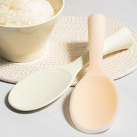 Cuillère à riz en silicone résistante aux hautes températures et écologique, spatule antiadhésive avec manche, ensemble compatible lave-vaisselle pour la maison