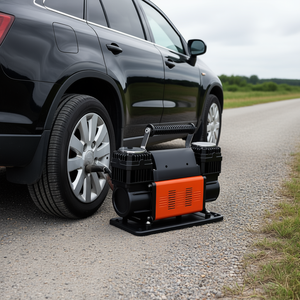 Compresor de aire portátil de doble cilindro de 1080W, 12V, 150PSI, inflador digital de neumáticos para coches compactos y motocicletas - Product Image 2