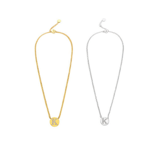 Collana con Ciondolo a Forma di Lettera K in Acciaio Inossidabile, Charm Monofacciale da 1 Cm, Gioielli alla Moda - Product Image 2
