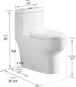 Vente en gros de cuvette de toilette blanche de haute qualité à compostage à sec d'une seule pièce - Product Image 1