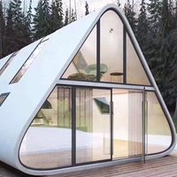 Maison préfabriquée moderne et élégante pour petit complexe hôtelier, studio de jardin, maison en A-frame, maison mobile, maisons de luxe provenant d'un fournisseur chinois