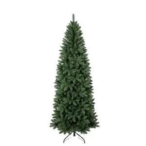 New Design 7FT Christmas Tree Noble Fir Pre-Lit Xmas Tree Clear LED Hinged Artificial Christmas Tree