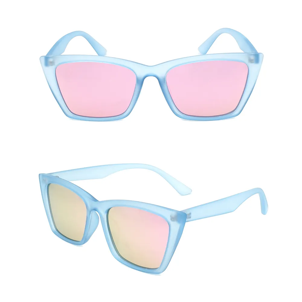 2023 High Quality Cat Eye UV400 Shades Custom Logo Fashion Women Sunglasses Blue For Ladies