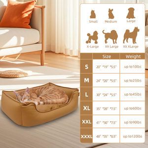 Luxuriöses Rechteckiges Haustierbett Premium Indoor Katzen- und Hundenest mit Kunstleder Komfortables Kunstfell Jetty-Bett - Product Image 5