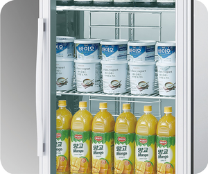 Refrigerador con Puerta de Vidrio y Enfriamiento por Ventilador de 30 Pies Cúbicos, Gran Capacidad, 220V, Acero Inoxidable, Digital, para Cantina - Product Image 3