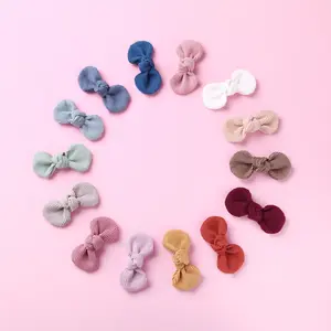Sweet Baby Hair Pins Good Designer Hair Clips Corduroy Bow For Girls Top Selling Fabric Hair Accessories For Kids