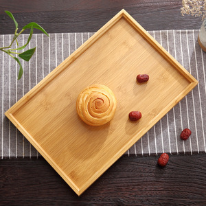 Plateau à thé en bambou rectangulaire sculpté écologique, plateau alimentaire, plateau d'hôtel, plateau de <span class=keywords><strong>charcuterie</strong></span>, plateau de petit-déjeuner en bambou, ensemble de plateaux empilables - Product Image 3