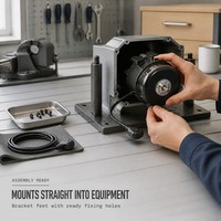 Moteur de ventilateur d'évaporateur noir à fixation ronde 9W 115V 60Hz 1700RPM, moteur de condenseur