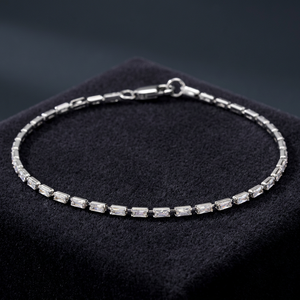 Bracelet en argent sterling S925 plaqué or, avec diamants Moissanite, style rétro exquis, bijoux Cuba haut de gamme, cadeau d'anniversaire pour femme - Product Image 2