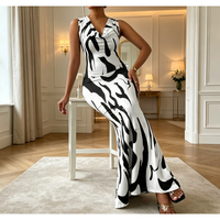 Nouvelles Robes d'été pour femmes en gros, Robe longue moulante à col bénitier, imprimé flamme abstrait, texture élégante, décontractée, pour soirée de minuit, tailles S-2XL