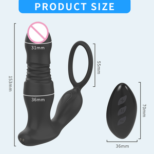 Doppelschlaufen-Einziehbarer Prostata-Massager für den Hinteren Bereich mit Fernbedienung, Analsex-Spielzeug mit Vibrator und Samensperre-Funktion - Product Image 2