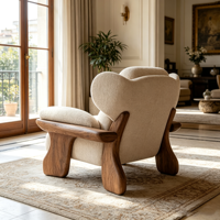 Fauteuil lounge contemporain à dossier incurvé, fauteuil individuel rembourré en tissu doux, chaise de loisirs élégante pour la maison, le bureau ou la réception
