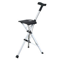 Canne pliante électrique réglable avec tabouret de chaise à béquille légère avec rétractable pour les personnes âgées aides au voyage en plein air