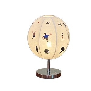 Retro Spherical Cotton Linen Table Lamp With Embroidered Design For Living Room Bedroom Bedside Use E26 LED 220V Switch Control - Product Image 5