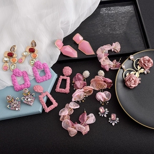 Pendientes de Resina Rosa con Cuentas, Estilo Coreano, 30 Diseños, Joyería de Moda para Mujer, Novedad - Product Image 2