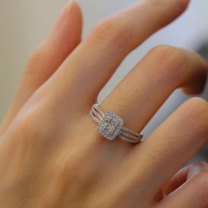 Xinfly Women's 18K Solid <b>Gold</b> Wedding <b>Ring</b> 0.5CT Diamond <b>Set</b> with Classic Baguette for Engagement or Party - Product Image 5