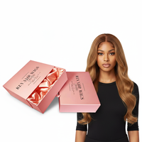 Kit de Empaque para Pelucas de Lujo al por Mayor, en Terciopelo Morado con Encaje, Carpeta Magnética de Papel con Logotipo Personalizado y Logotipo UV en Relieve