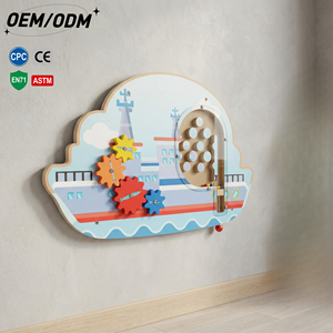 Juguete de Pared Interactivo de Madera con Diseño de Buque de Guerra, Ahorra Espacio, Montessori, Certificado CE, Educativo, de Defensa Naval, Seguro para el Aprendizaje - Product Image 1