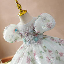 Boutique estampado Floral princesa bebé niñas rendimiento vestidos esponjosos niños ropa de boda niñas fiesta vestido de graduación 1 a 12 años - Product Image 5