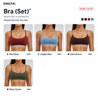 Ensemble de sport pour femme à col rond et bordure contrastante, comprenant un soutien-gorge de sport à bretelles spaghetti et dos croisé, et un short cycliste taille haute effet push-up, séchage rapide, pour le yoga