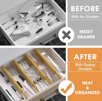 Organisateur de tiroir extensible et ajustable en bois écologique pour commode de cuisine