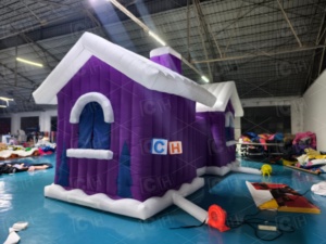 Nouvelle conception CH, tente gonflable personnalisée en forme de château de Noël, en tissu Oxford, <span class=keywords><strong>maison</strong></span> de Noël du Père Noël pour <span class=keywords><strong>la</strong></span> publicité des fêtes - Product Image 4