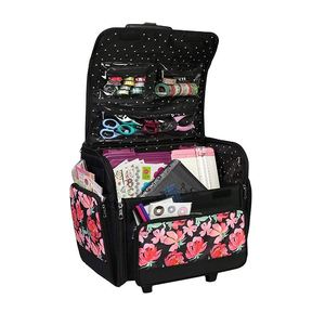 Sac de transport pliable à roulettes BSCI pour loisirs créatifs, idéal pour le scrapbooking, les voyages et le rangement pour les enseignants - Product Image 1