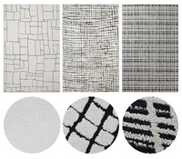 Quantité minimale de commande 1 taille personnalisée Alfombras Para Cuarto noir et blanc touffeté salon tapis tapis pour sol salon grand tapis