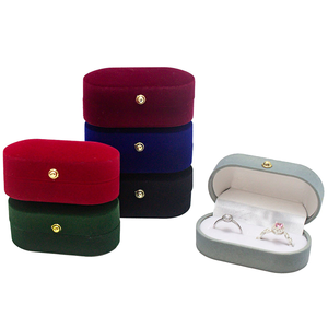 Mini boîte de rangement à bijoux <span class=keywords><strong>en</strong></span> velours avec boucle dorée, portable, pour boucles d'oreilles, bagues, boîte à paires de bijoux, pour cadeau de mariage, Saint-Valentin - Product Image 2